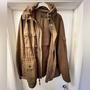 J Crew Outerwear Military Field NX-631 Jacket Hooded Men Large Full Zip Green